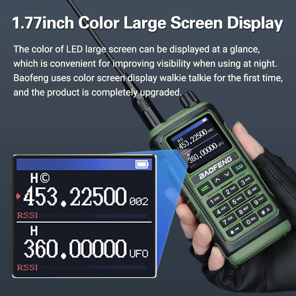 Baofeng UV17 Air Band Walkie Talkie 999 CH Draadloze kopieerfrequentie NOAA Zes bands Amateur Ham Tweerichtingsradio voor