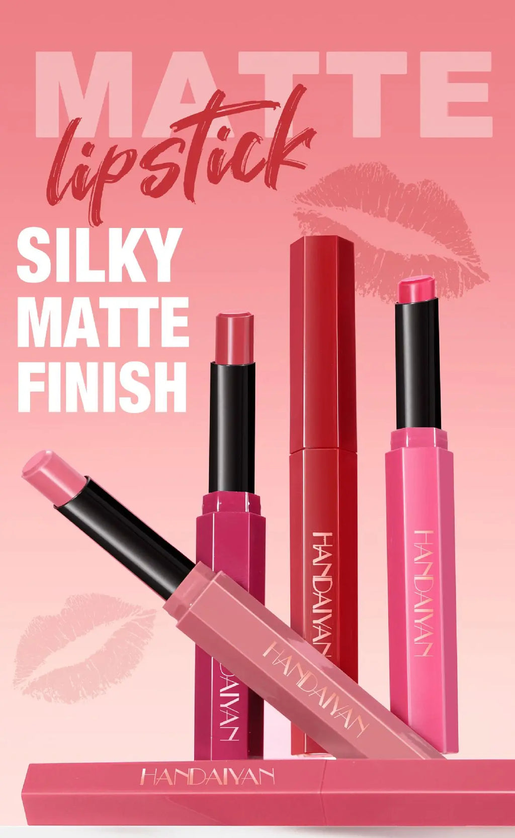 Women's Velvet Matte Lipstick Long-Lasting Non-Stick Cup Waterproof Nude Deep Red Lipstick Makeup 6 Colors Sexy Red Lip Gloss
