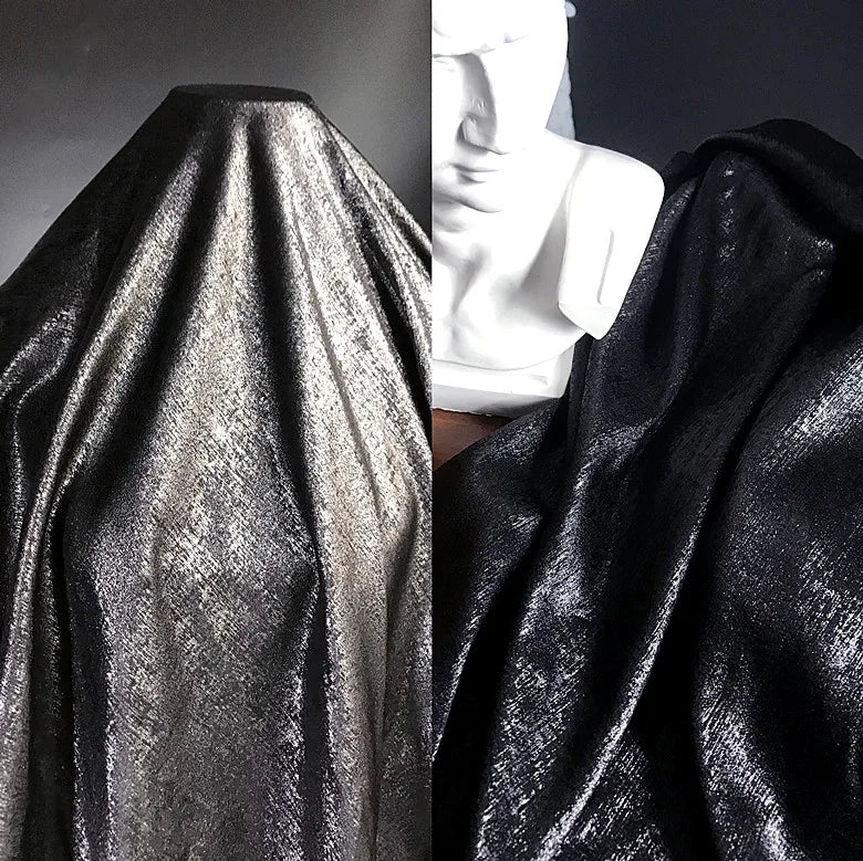 Soft Bronzing Velvet Fabric By The Meter for Dress Costumes Decoration Diy Sewing Designer Cloth Comfortable Glossy Black Blue