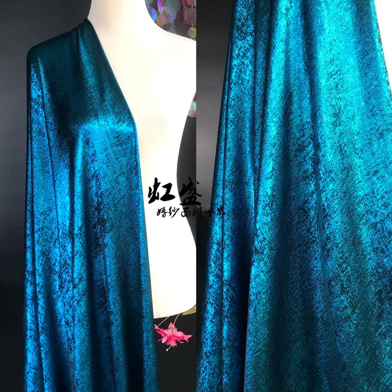 Soft Bronzing Velvet Fabric By The Meter for Dress Costumes Decoration Diy Sewing Designer Cloth Comfortable Glossy Black Blue