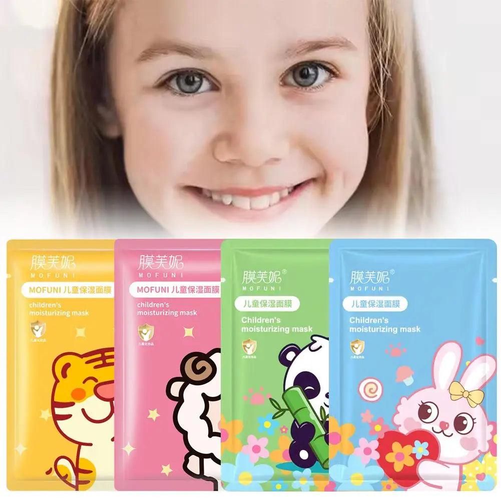 1/5pcs Cartoon Facial Mask For Children Deep Hydrating Sheet Mask Moisturizing Skincare Tiger Rabbit Face Mask Skin Care