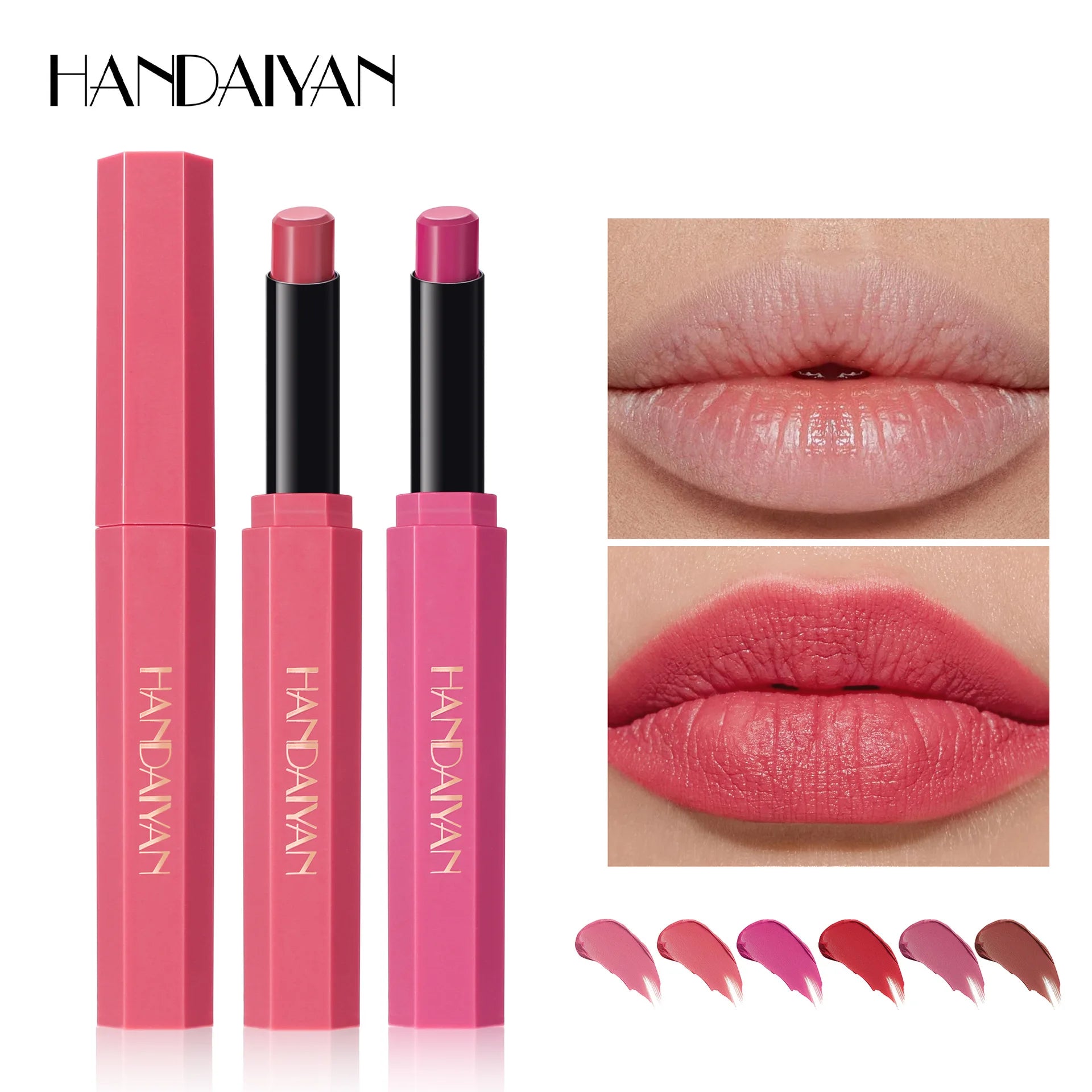 Women's Velvet Matte Lipstick Long-Lasting Non-Stick Cup Waterproof Nude Deep Red Lipstick Makeup 6 Colors Sexy Red Lip Gloss
