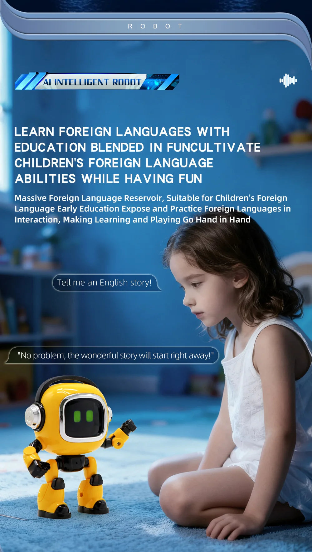 Ai Robot Smart Ai Voice Controlled Multifunctional Interactive Daily Life Assistant Educational Toy For Boys Kids
