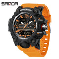 SANDA 3133 Digital Watch Men Military Sport Stopwatch Quartz Wristwatch Top Brand Luxury LED Waterproof Male Electronic Clock