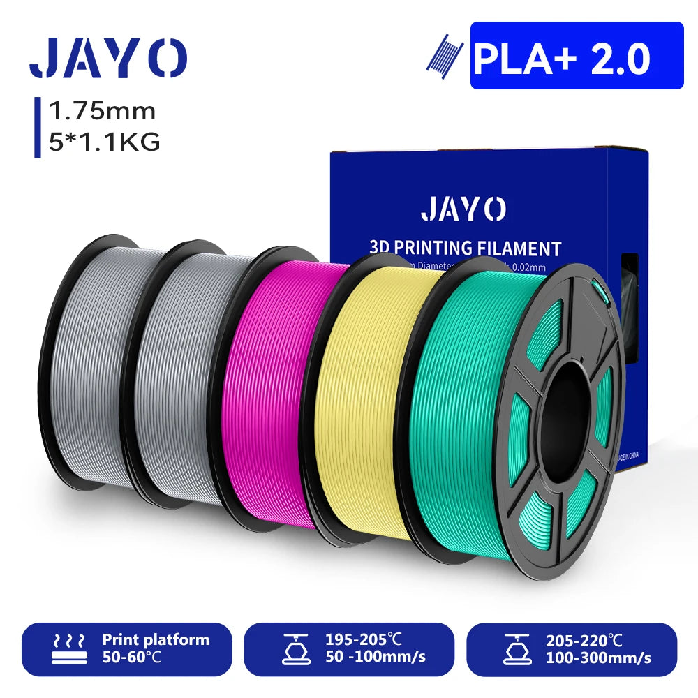 JAYO 3D PETG/PLA/PLA PLUS Printer Filament 1.75mm 5.5KG 100% No Bubble non-toxic 3D Printing Materials for 3D Printer&3D Pen