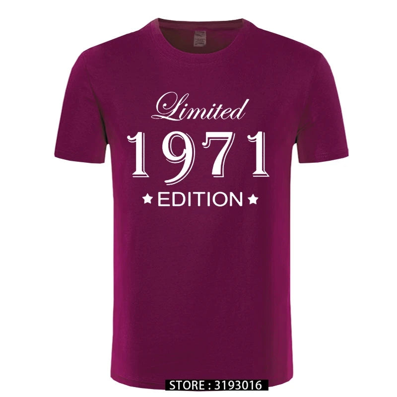 Man Made in 1971 T-shirt Tops Limited Edition 1971 T Shirts Short Sleeve Funny Birthday Tshirts for Men