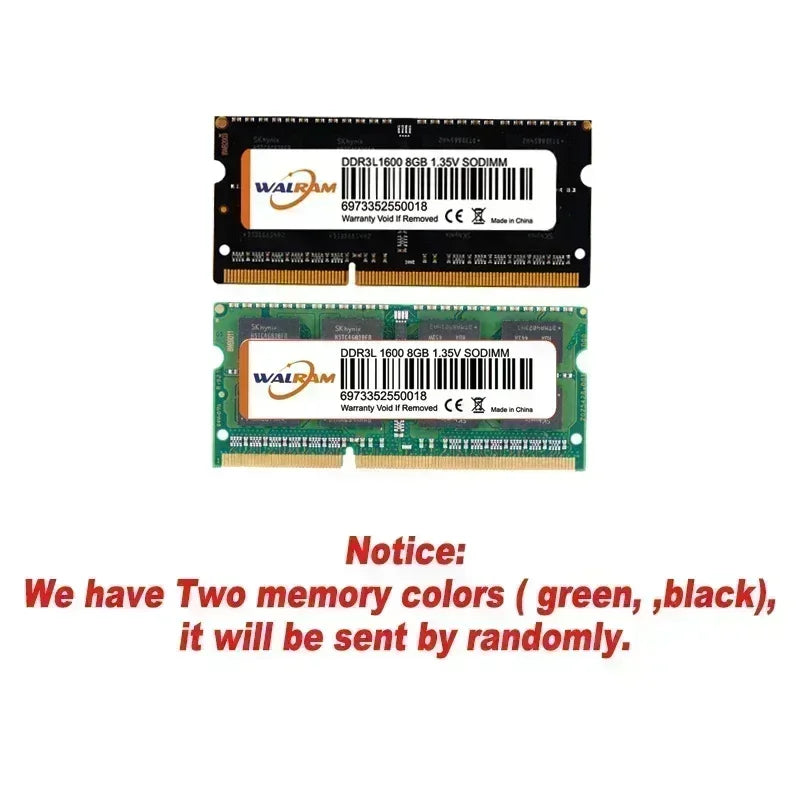 WALRAM Memoria Ram DDR3 DDR3L 8GB 4GB Ram DDR4 16GB 3200MHz 2666MHz 2400MHz 1600MHz Sodimm Internal Memory For Laptop Notebook