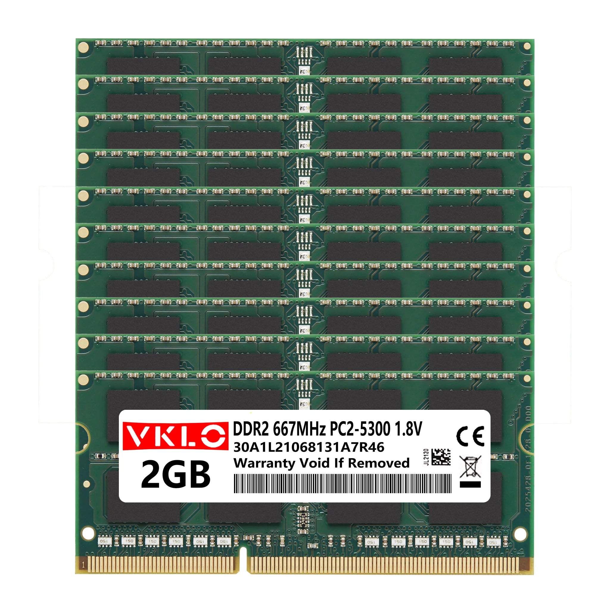 DDR2 2GB Laptop Memories Ram PC2 1.2V 5300 6400 200Pin 533 667 800Mhz 2RX8 16Chips CL6 Notebook Non-ECC Sodimm Memory Ram