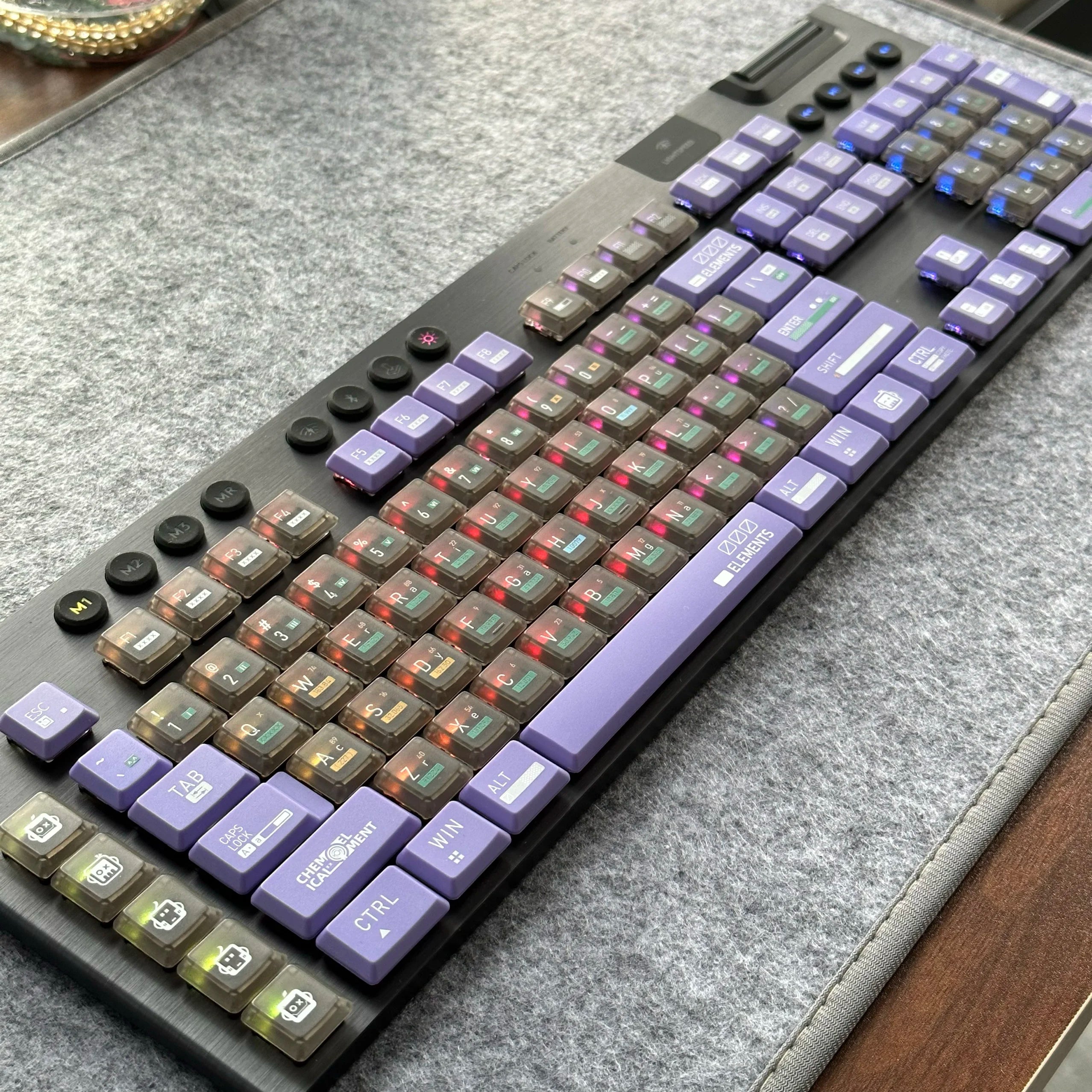 Chemical Element Keycaps,PC+PBT Custom Heart TP Keycap Set Suitable for Logitech G915/G815 Mechanical Keyboard,Only Keycaps