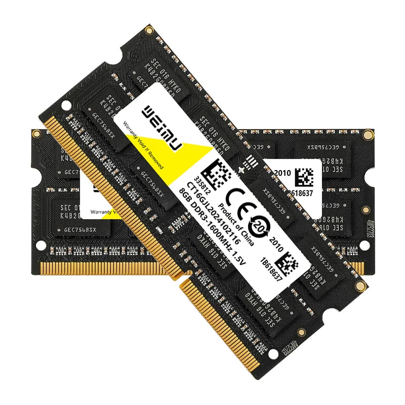 DDR3 DDR3L 4GB 8GB Laptop Memory Ram PC3 1.5V 8500 10600 12800 PC3L 1.35V 1333 1600 1866Mhz 204Pin Non-ECC Sodimm Memoria Ram