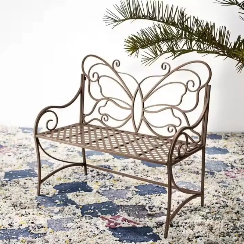 Garden decor bench for sitting wooden and metal bench made of iron and wood handicraft product customize size and colo