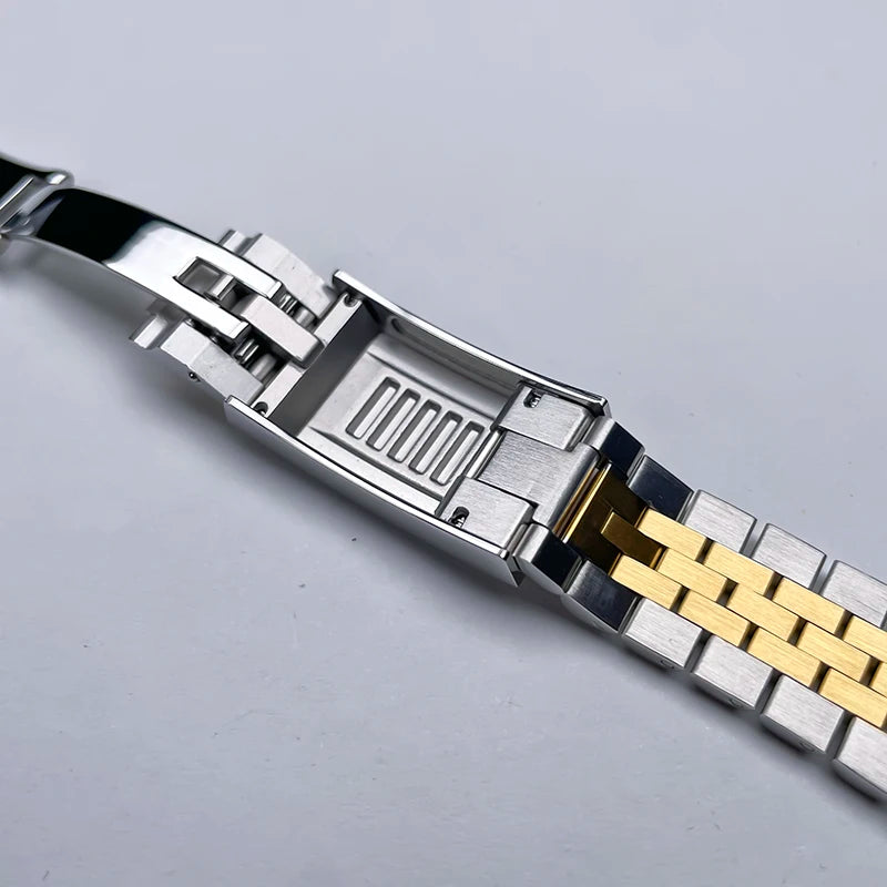 39mm NH35 Case Fluted Bezel DJ2T Yellow Gold Sapphire Glass Skx Mod Modification Parts Fit NH35 NH36 Movement Steel Watch Case