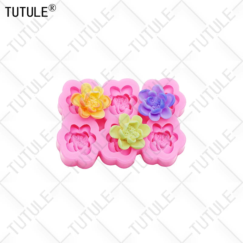 peony flower DIY resin phone case Clay mold 3D peony flower Resin Accessories Silicone Molds flower Chocolate  Fudge Cake Mold