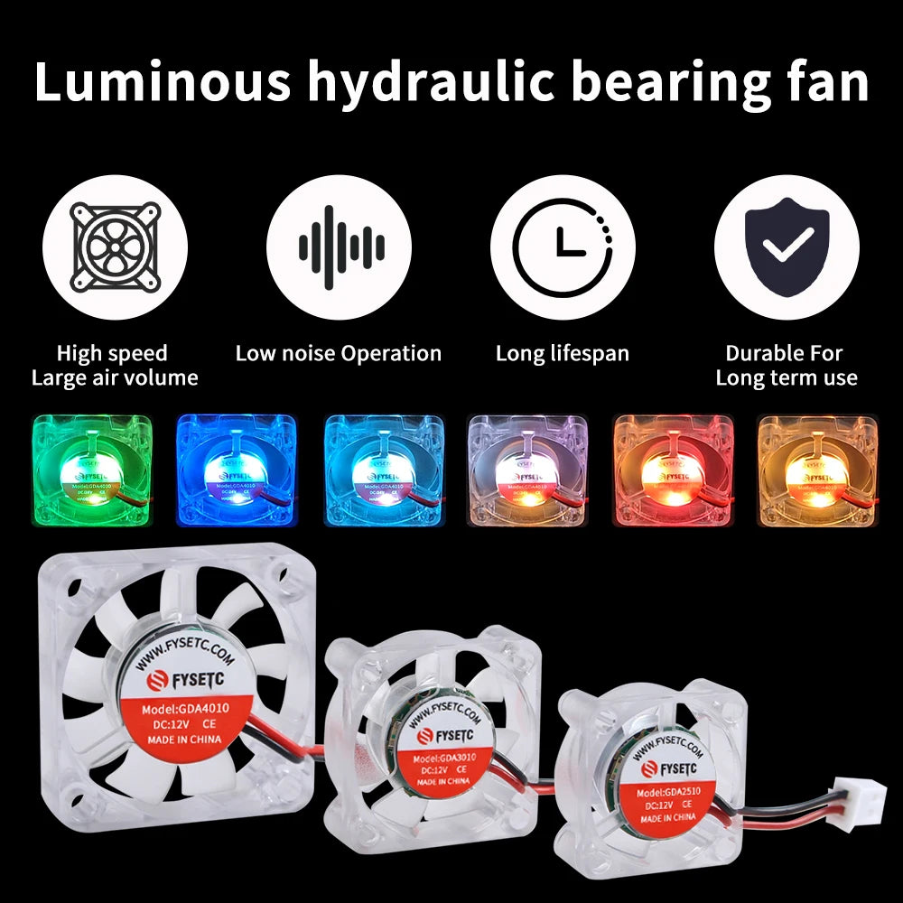 LED 4010/3010/2510 12V/24V FAN RGB High Cooling Performance 3D Printer Fan for Prusa Emder Voron Vzbot