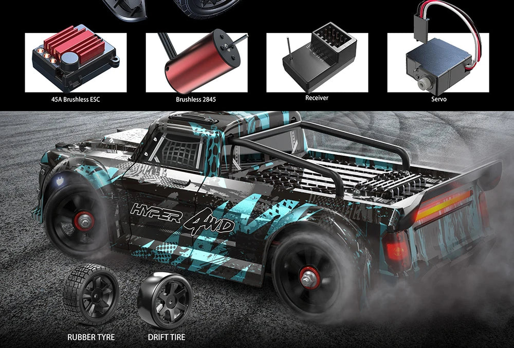MJX 14301 14302 14303 1/14 RC Car 55km/h Brushless HYPER GO 2.4G Remote Control 4WD Off-road High Speed RC Car Truck Hobby Toy