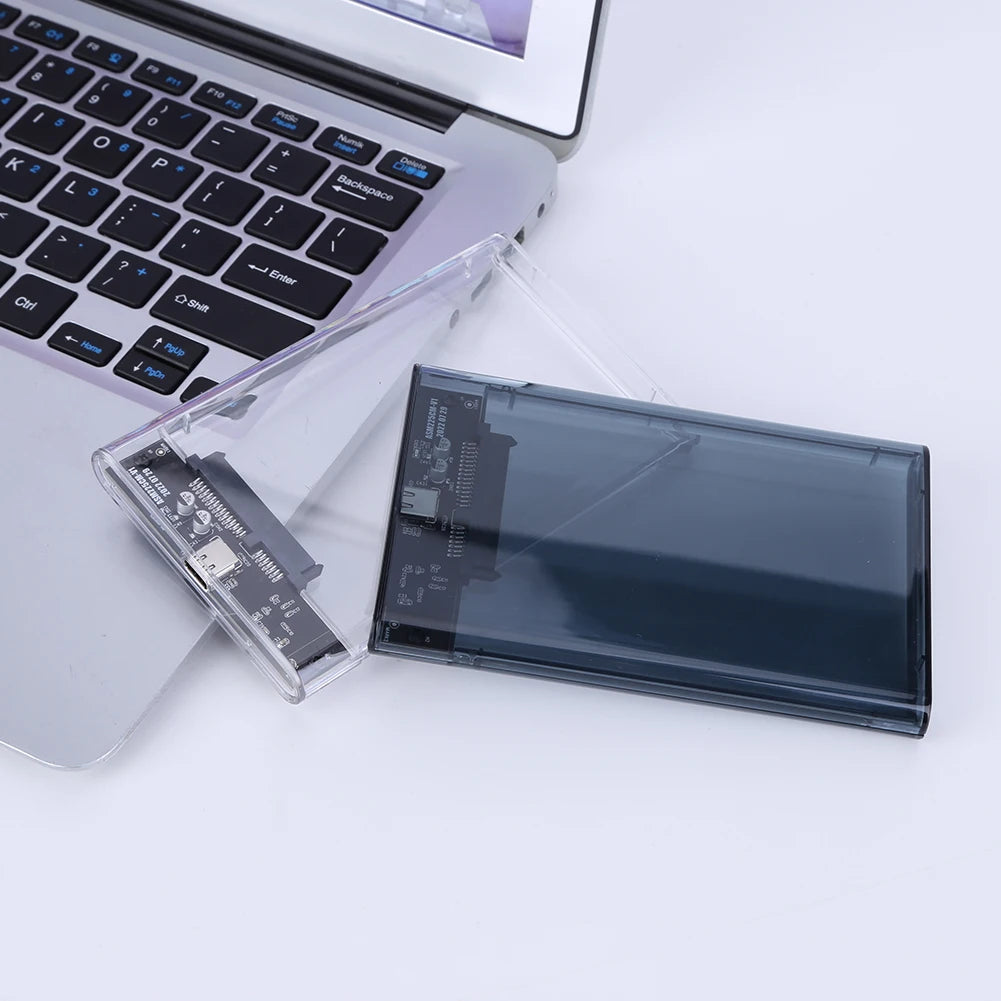2.5 inch HDD Case SATA To USB3.1  External Hard Drive Case 5 Gbps  SSD Box USB3.0 To Type-C Transparent Black Hard Disk Box