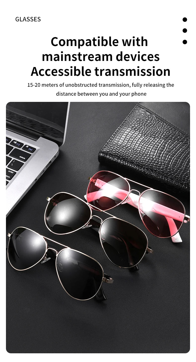 Smart Sunglasses Bluetooth glasses,Wireless HD UV Protective Lens Eyewear Waterproof Speaker,listen to songs, talk sunglasses