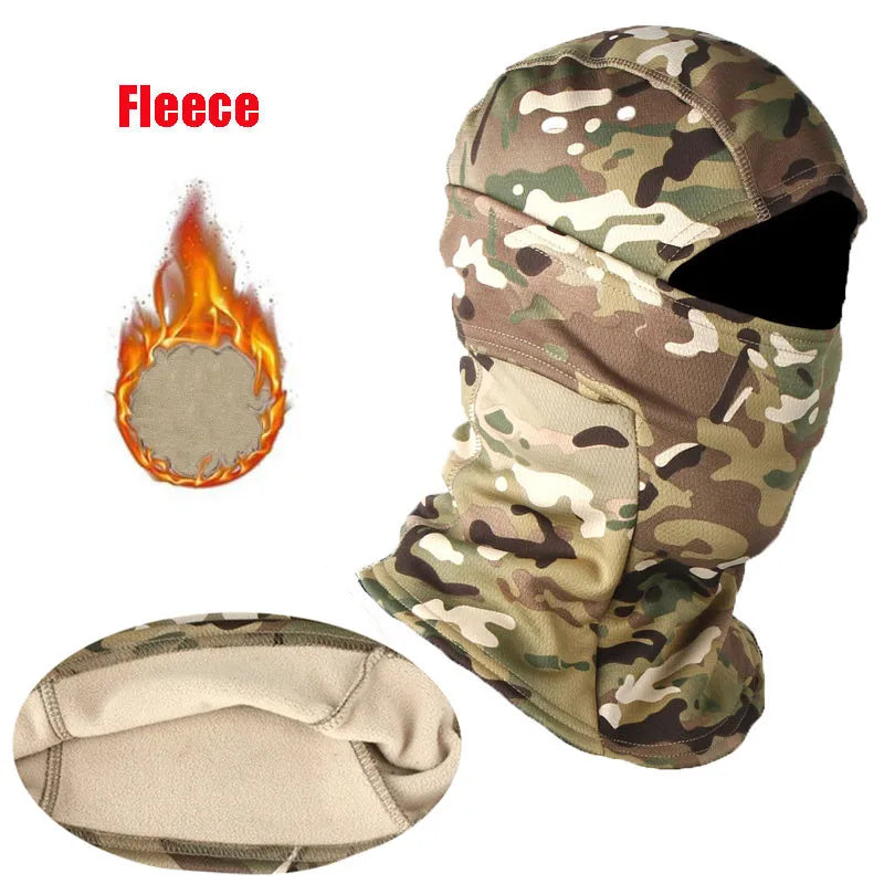 Winter Fleece Camouflage Balaclava Outdoor Hunting Cycling Hiking Skiing Scarf Face Mask Windproof Blaclava for Men