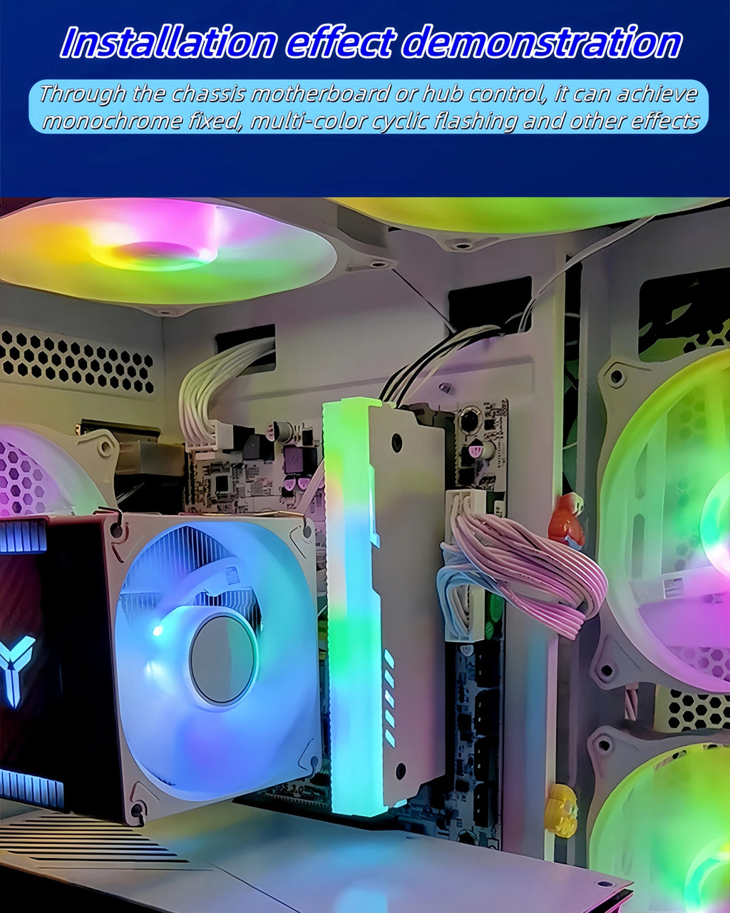 CX FUTRUE Aluminum Desktop Memory Module Heat Dissipation Vest, ARGB Light Effect, Desktop Memory Heat Dissipation Vest.White.