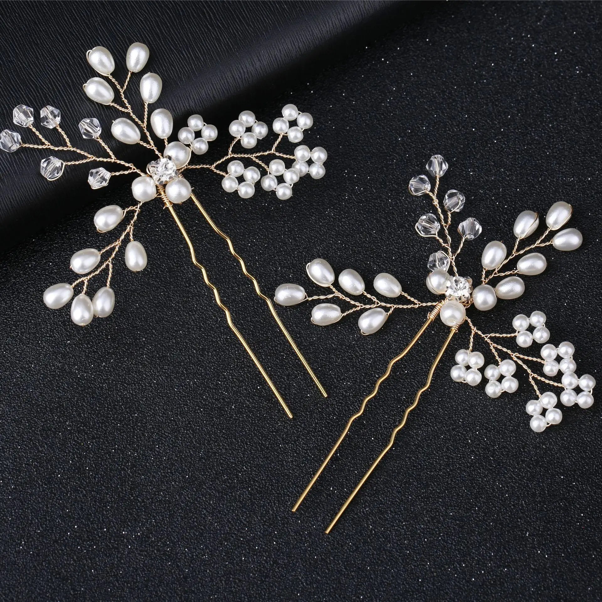 Bridal handmade pearl hairpins headpieces wedding dresses pin hair accessories for woman