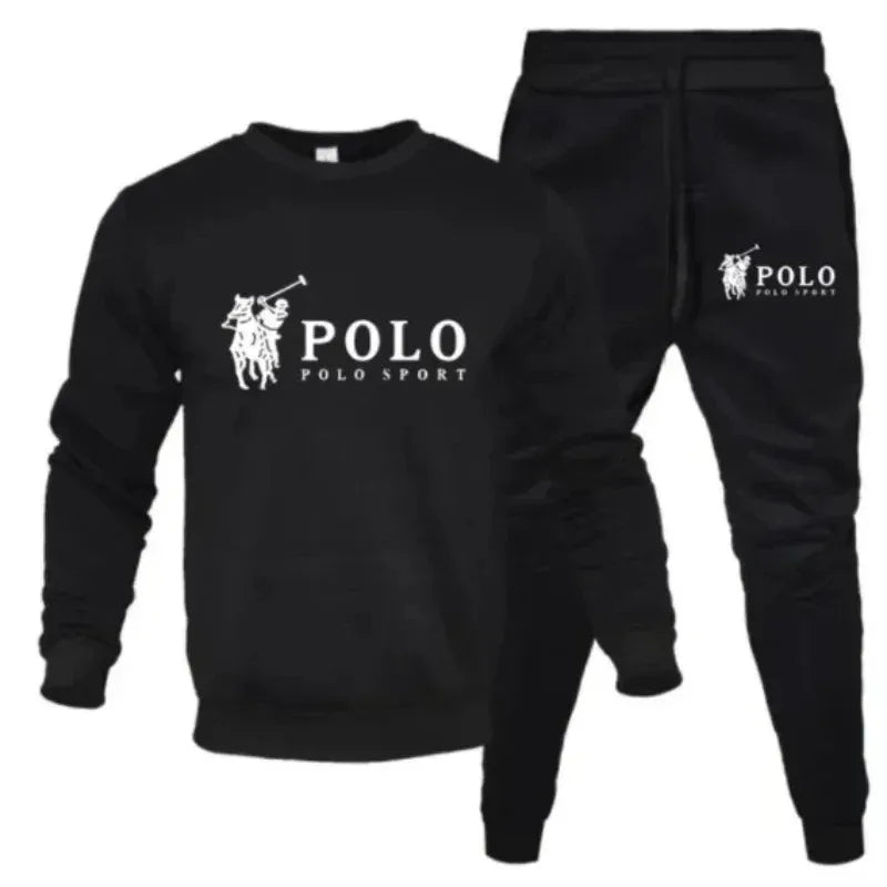 Men's autumn and winter sets of round-neck sweatshirts and jogging pants, autumn and winter fashion, outdoor fitness and casual