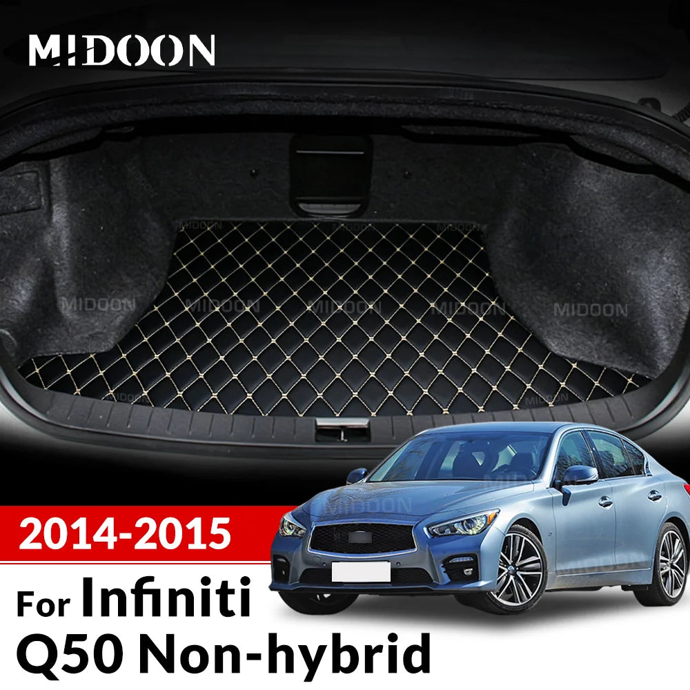 Car trunk mat for Infiniti Q50 Non-hybrid 2014 2015 cargo liner carpet interior accessories cover