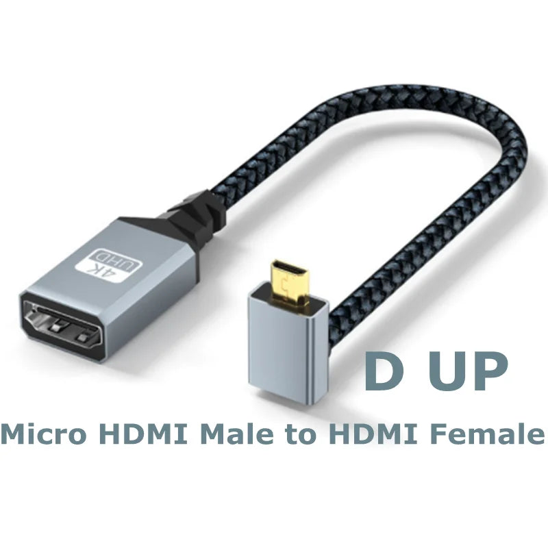 4K60Hz HDMI-Compatible Male To Female Extension Cable Micro/Mini HDMI-Compatible adapter Extender Wire Cord left/right/up/down