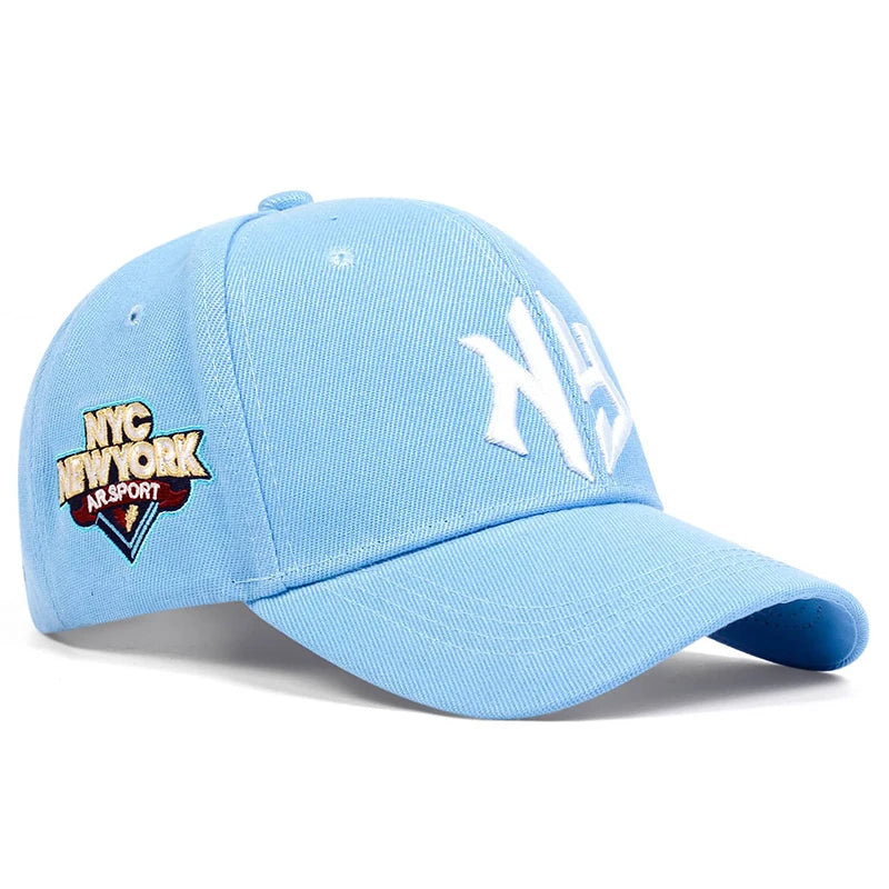 Unisex Letter NG Embroidery Side NYC NEW WORK Baseball Caps Spring and Autumn Outdoor Adjustable Casual Hats Sunscreen Hat