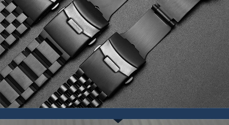 Black Precision Steel Watch strap Chain Accessories 20MM 22MM for Seiko MIDO Citizen Bracelet Men's Wristband