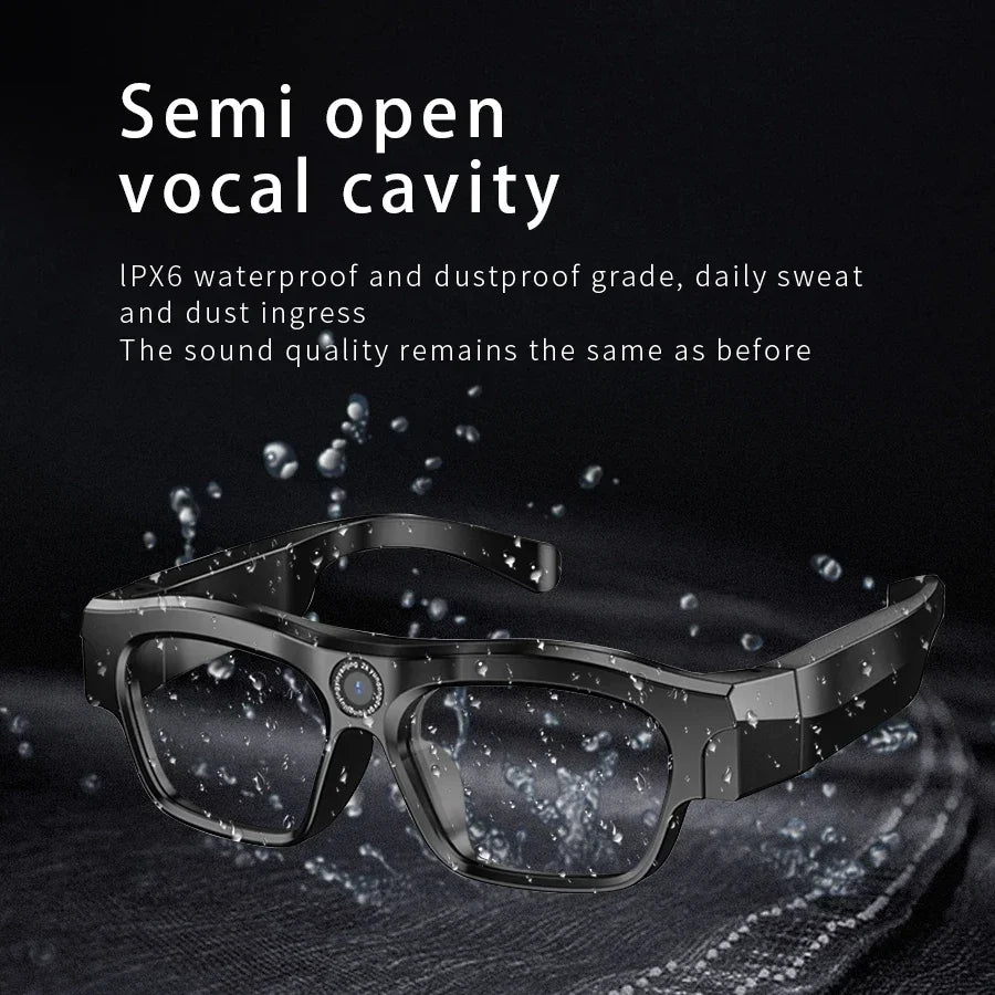 New 2K/4K High-definition Sports Camera Glasses for Video Recording Outdoor Sports Sunglasses with Bluetooth Call Smart Glasses