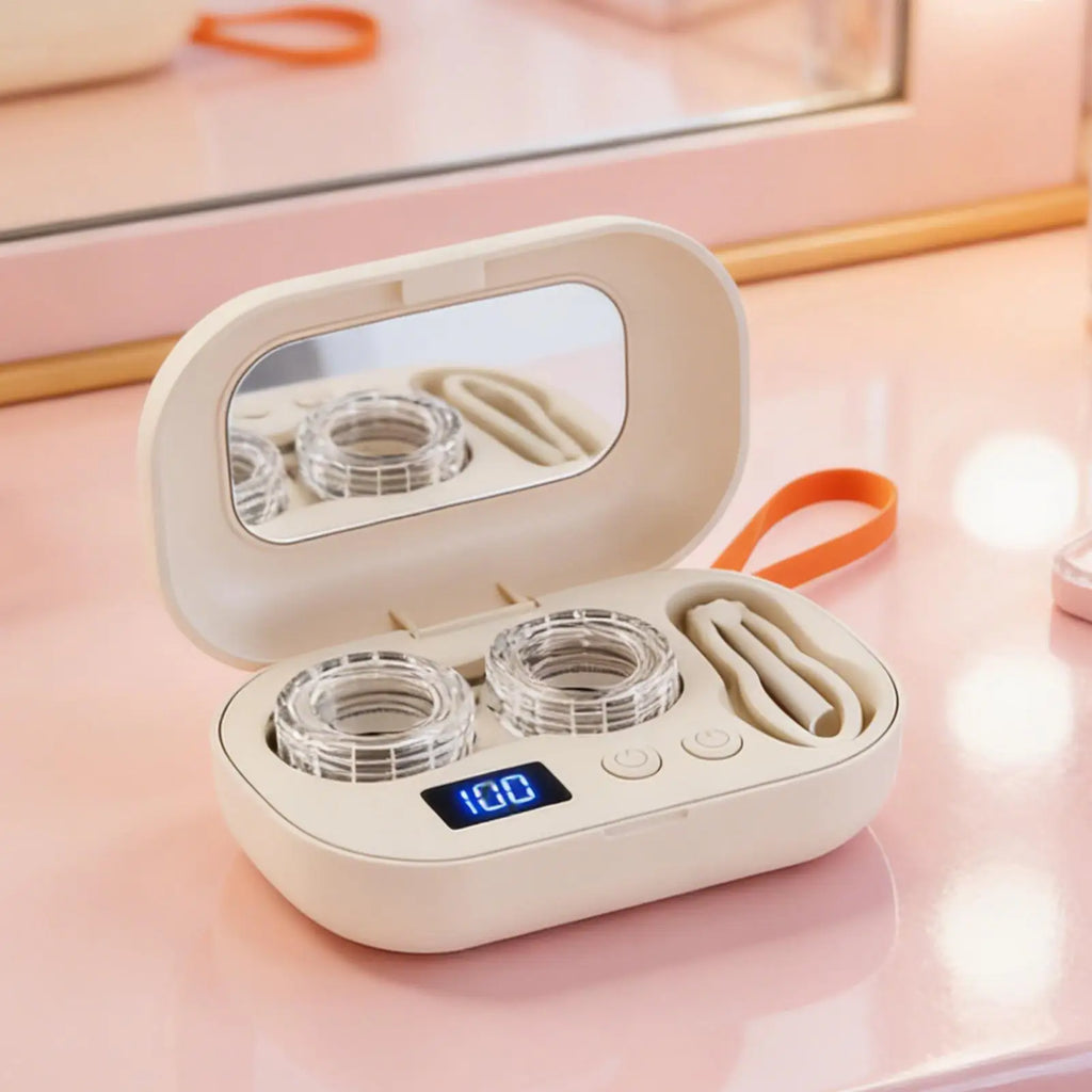 Travel Contact Lens Case Kit, Ultrasonic Portable Electric Home Supplies Cute Contact Lens Case for Outdoor Fitness Travel Home