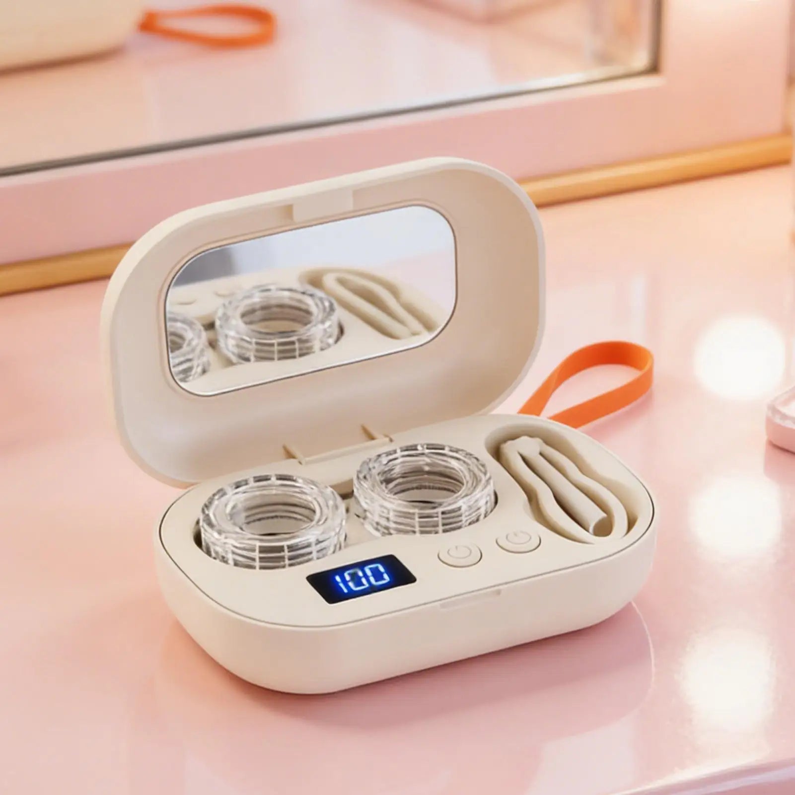 Travel Contact Lens Case Kit, Ultrasonic Portable Electric Home Supplies Cute Contact Lens Case for Outdoor Fitness Travel Home