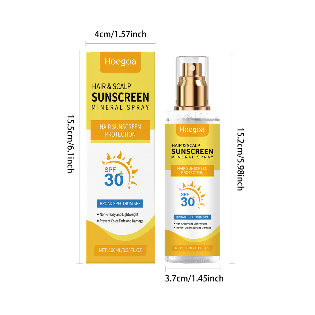 Scalp Hair Sunscreen Spray For Dyed Highlighted Hair UV Protection Prevent Hair Fading Dryness Lightweight Scalp Sunscreen Care