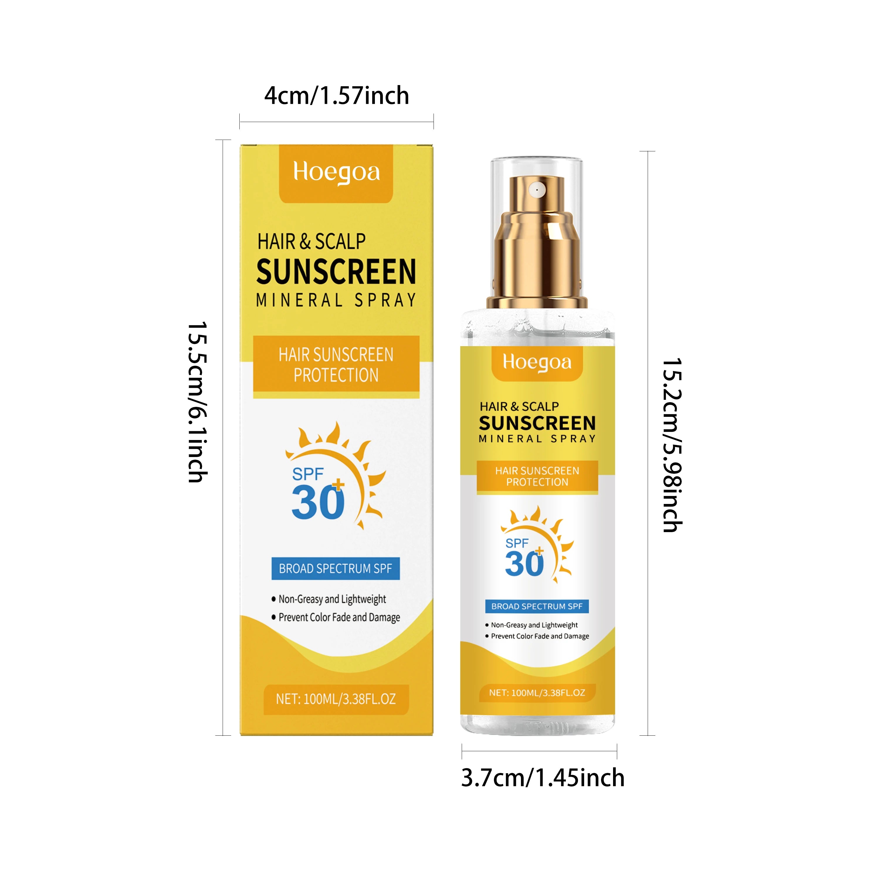 Scalp Hair Sunscreen Spray For Dyed Highlighted Hair UV Protection Prevent Hair Fading Dryness Lightweight Scalp Sunscreen Care