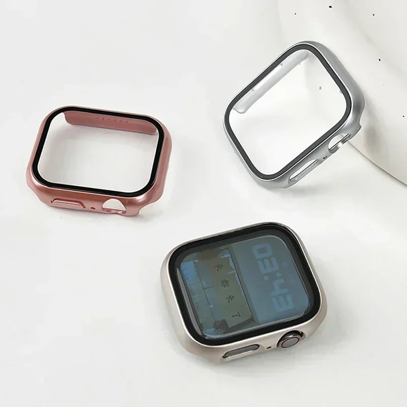 Tempered Glass+Cover For Apple Watch series 10 42mm 46mm Matte Hard PC bumper Screen Protector Case iWatch 10 42/46 Accessories