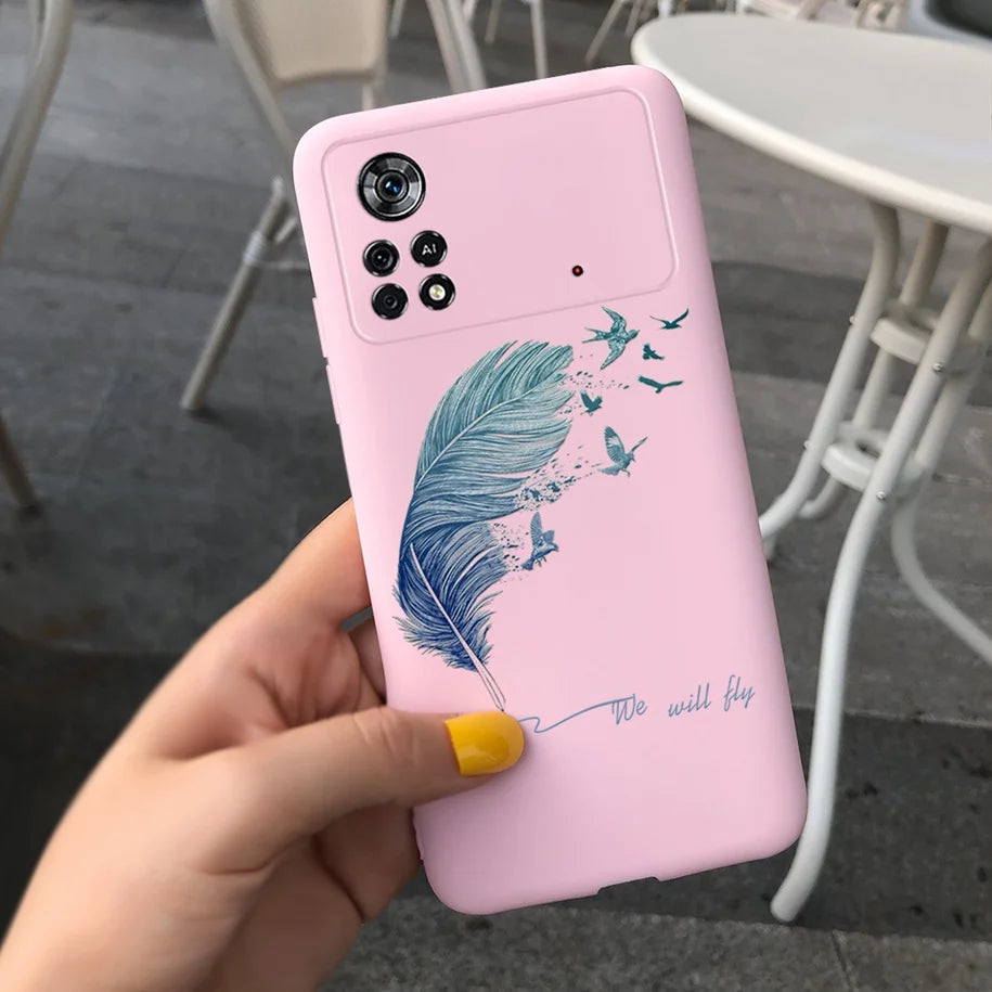 Cute Love Heart Phone Case For Xiaomi Poco X4 Pro 5G Cover Soft Silicone Matte Funda For Xiaomi Poco X4 M4 Pro 4G 5G Bumper 2022