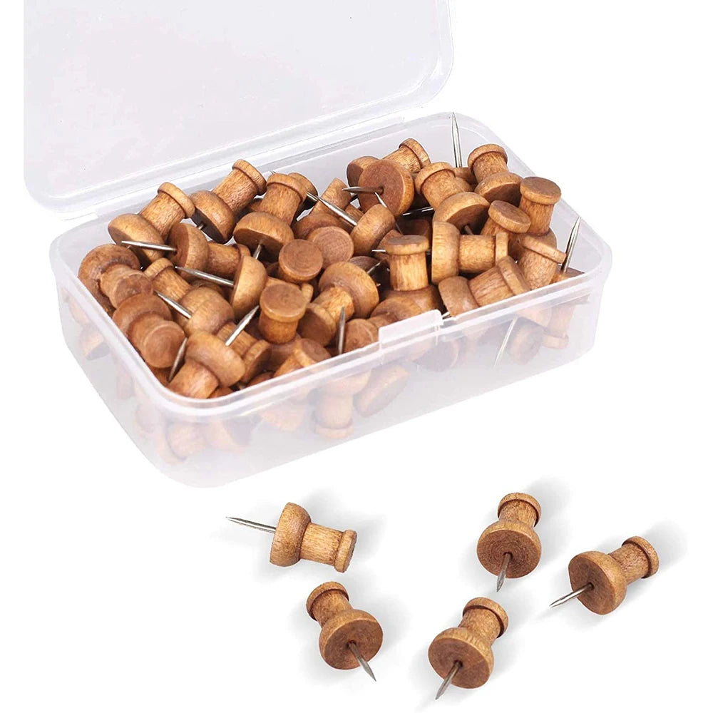 Office School Supplies Decorative for Photos Foam Boards Wall Studs Wooden Push Pins Map Markers Thumbtack Pins Map Tacks
