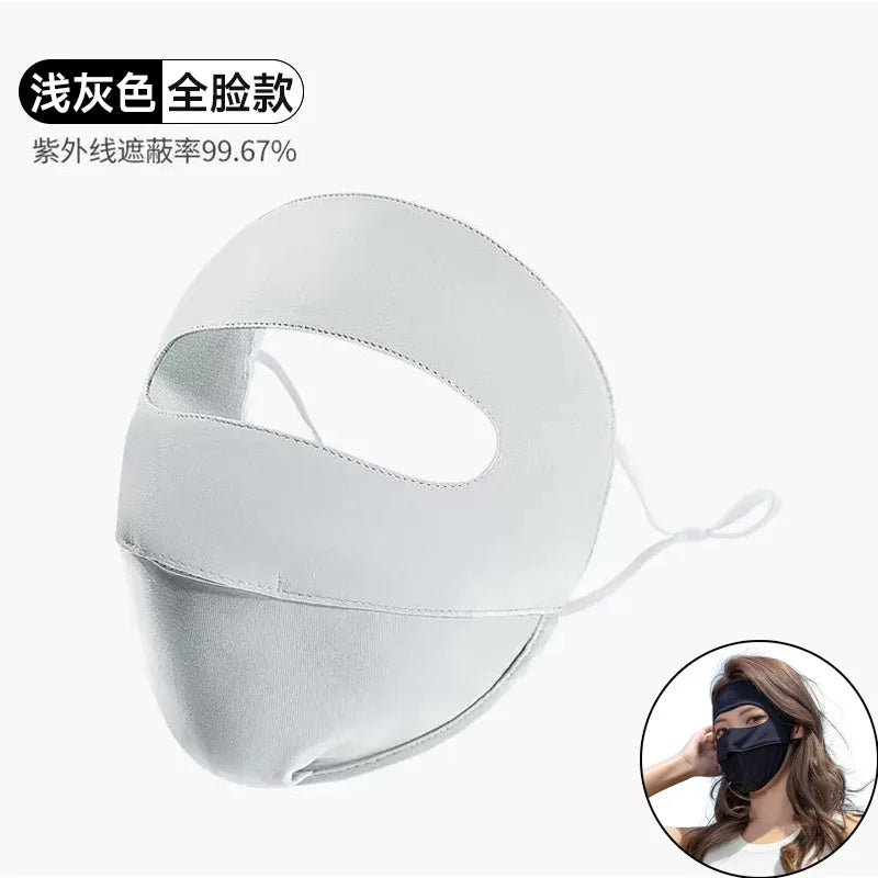 Sunscreen Mask, Ice Silk Seamless Summer Women's UV Protection 3d Three-dimensional Breathable Ice Feeling Thin Eye Corner Mask