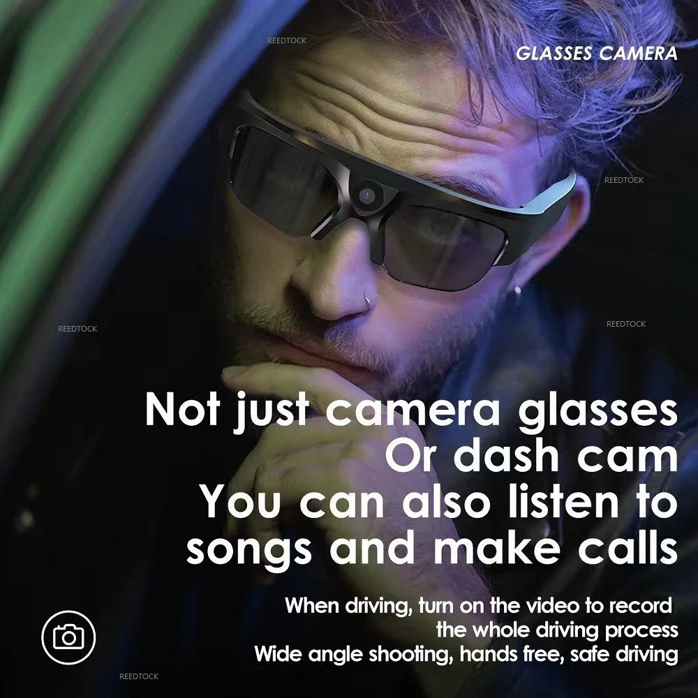 Mini Camera 2K HD 4K Photo Action Camera Music Sunglasses Smart Video Recording Glasses Outdoor Sports With Bluetooch Speaker