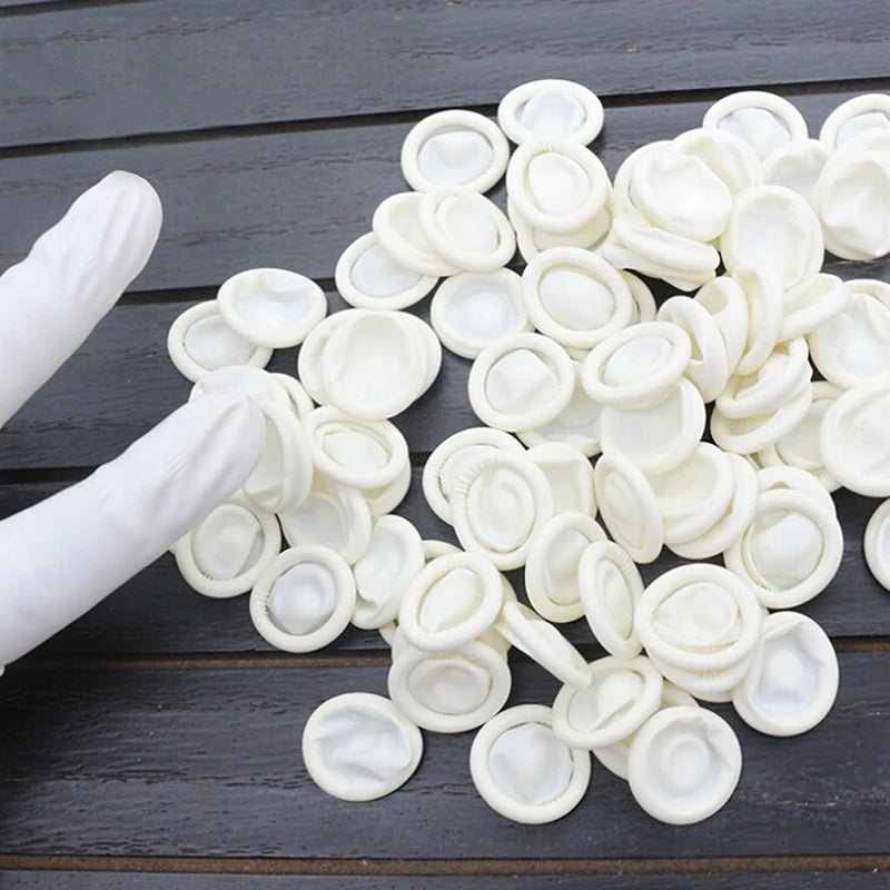 20/100/200Pcs/bag Disposable Latex Rubber Finger Cots Fingertips Protector Finger Covers Nail Practice Hand Protector Cots