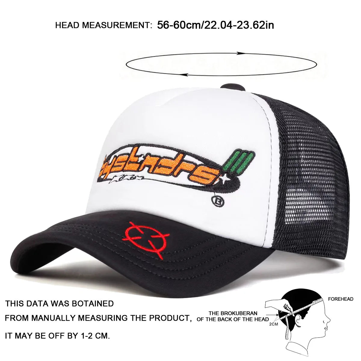 Unisex Bystndrs Letter Embroidery Baseball Net Caps Spring and Summer Outdoor Adjustable Casual Hats Sunscreen Hat