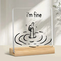 2D Funny "I'm Good" Logo - Minimalist Black and White Design Acrylic Desktop Decoration, Home Office, New Year Decoration Gift