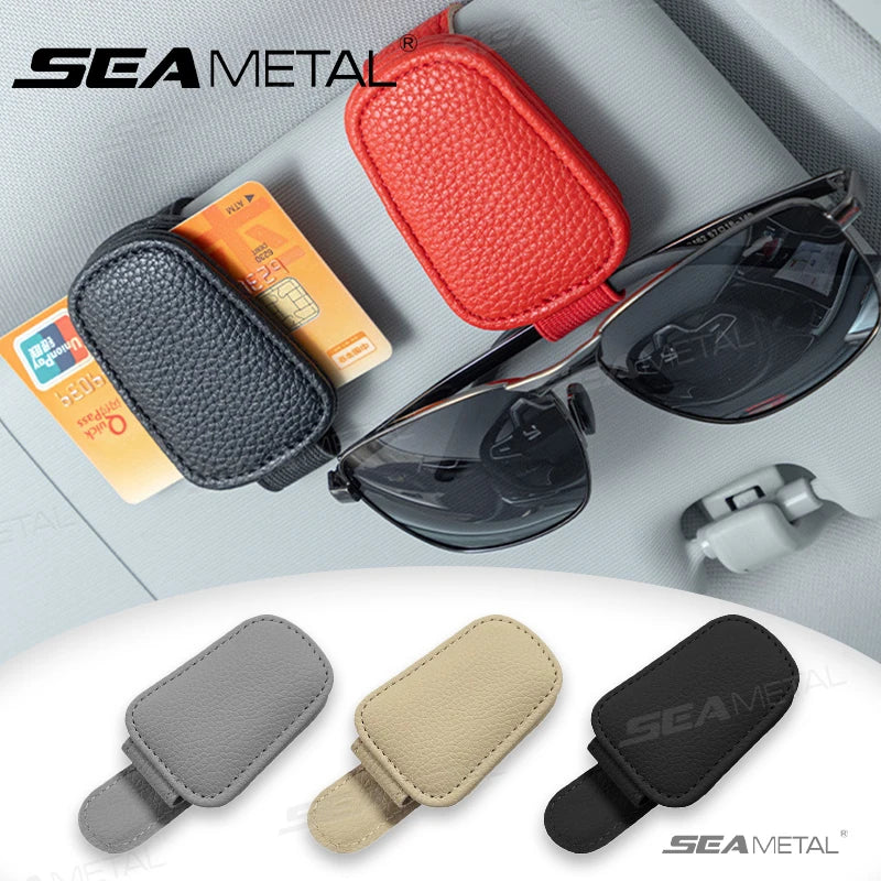 SEAMETAL Car Glasses Clip Sun Visor Sunglasses Holder Card Ticket Bracket Magnetic Suction Storage Clips For Eyeglasses Hanger