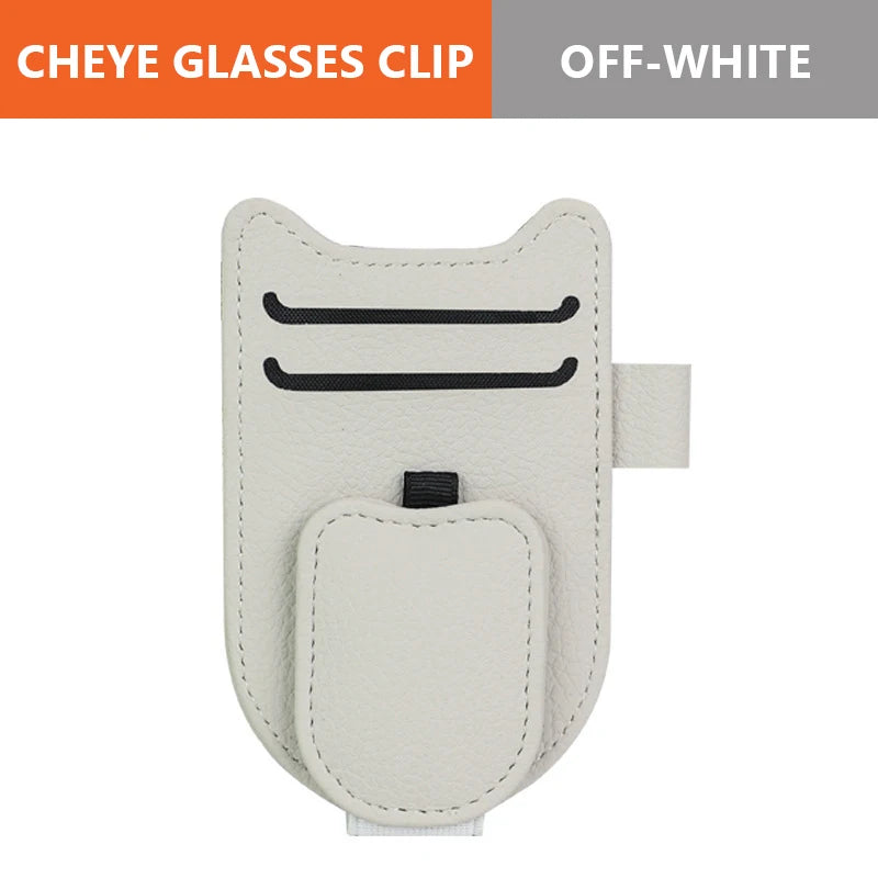 SEAMETAL Luxury Car Visor Glasses Clip Magnetic Wear-Resistant Sunglasses Holder 3 in 1 Auto Eyeglasses Clip with Card Holder