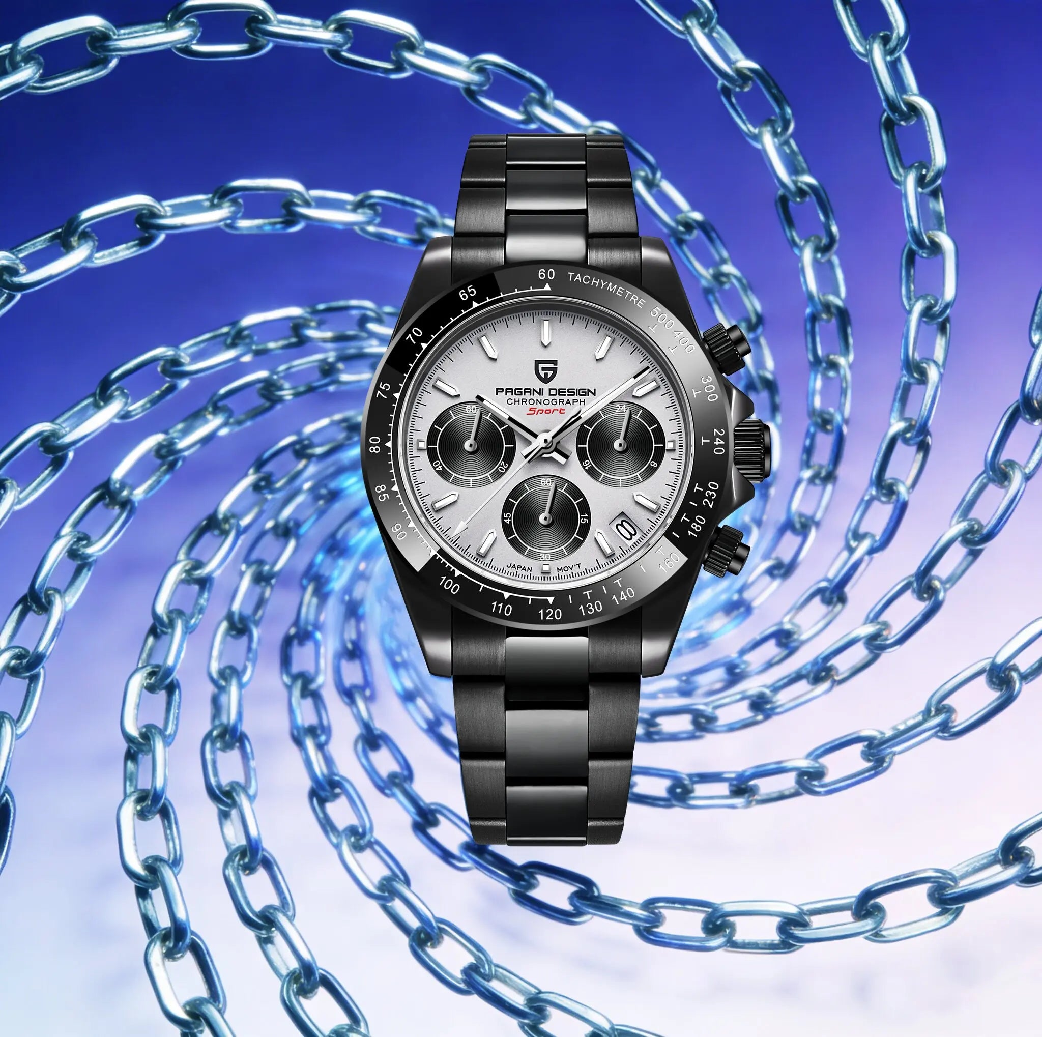 PAGANI DESIGN Men's Casual Quartz Watch 40Mm Outdoor Trendy Stainless Steel Sapphire Wear-Resistant Mirror Luminous Diving Watch