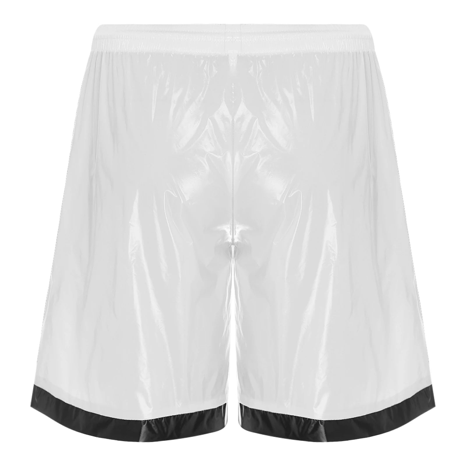 Swimwear Mens Swimming Trunks Wet Look Boxer Shorts Drawstring Elastic Waist Pockets Stripes Beach Sports Shorts Pajamas Costume
