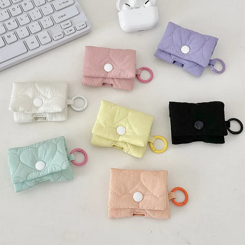 Candy Color Earphone Case Portable Earbuds Pouch Box Koreans Style Little Lipstick Packaging Bags Super Practical Buttons Purses