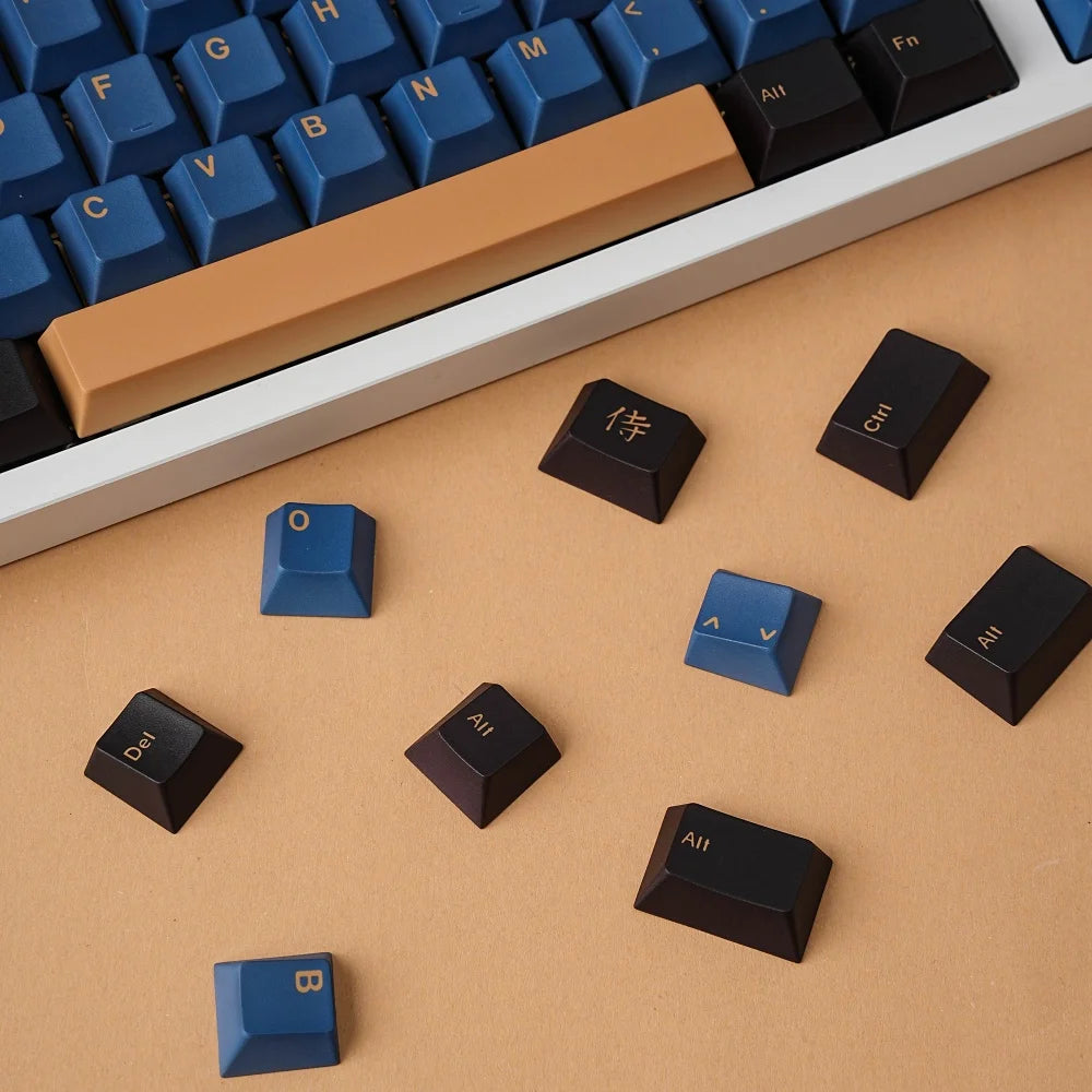 ES Spanish PBT Keycaps MOA Cherry Red Blue Samurai Night Sakura Morandi Dye Sub Keycap For ISO Layout Ansi Mechanical Keyboard