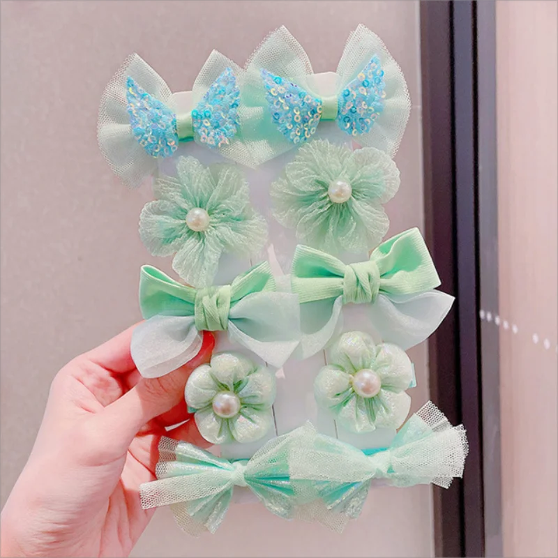 [10-Piece Set] Children's Bow Hairpin New Cute Princess Girls Broken Hair Bangs Clip Baby Hair Accessories Wholesale