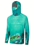 2024 Hooded Face Mask Sun Protection UV Protection Grey camouflage Long Sleeved Hiking Sportswear Fishing Suit